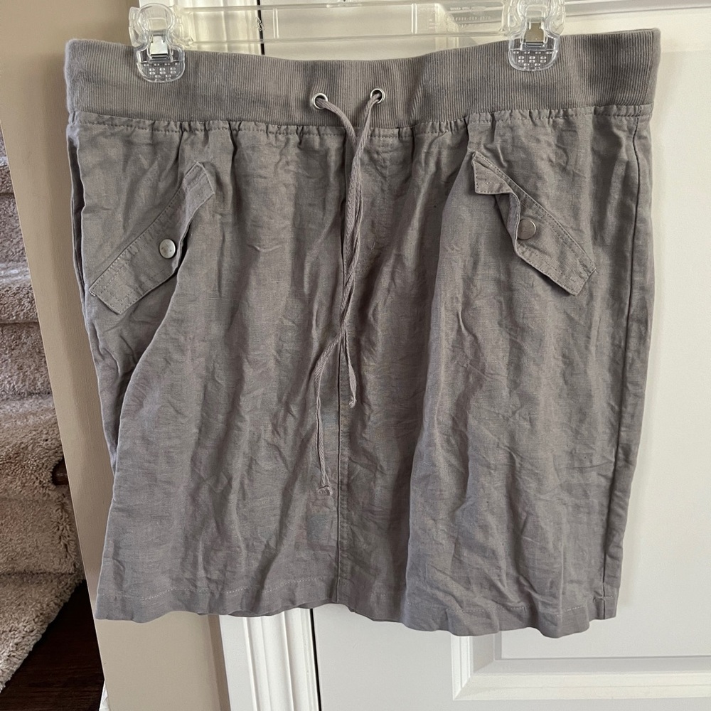 EUC-Women’s, New York & Company, Gray, Linen Skirt- Size M